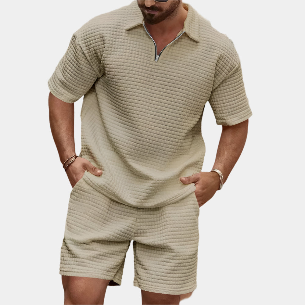 Garet - Ensemble d'été élégant pour hommes Kaki