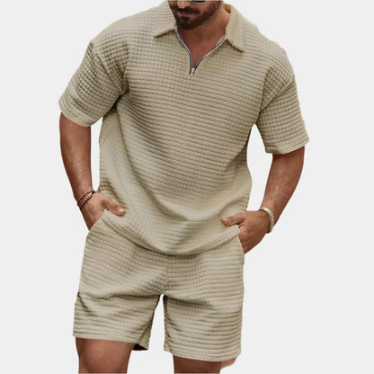 Garet - Ensemble d'été élégant pour hommes Kaki