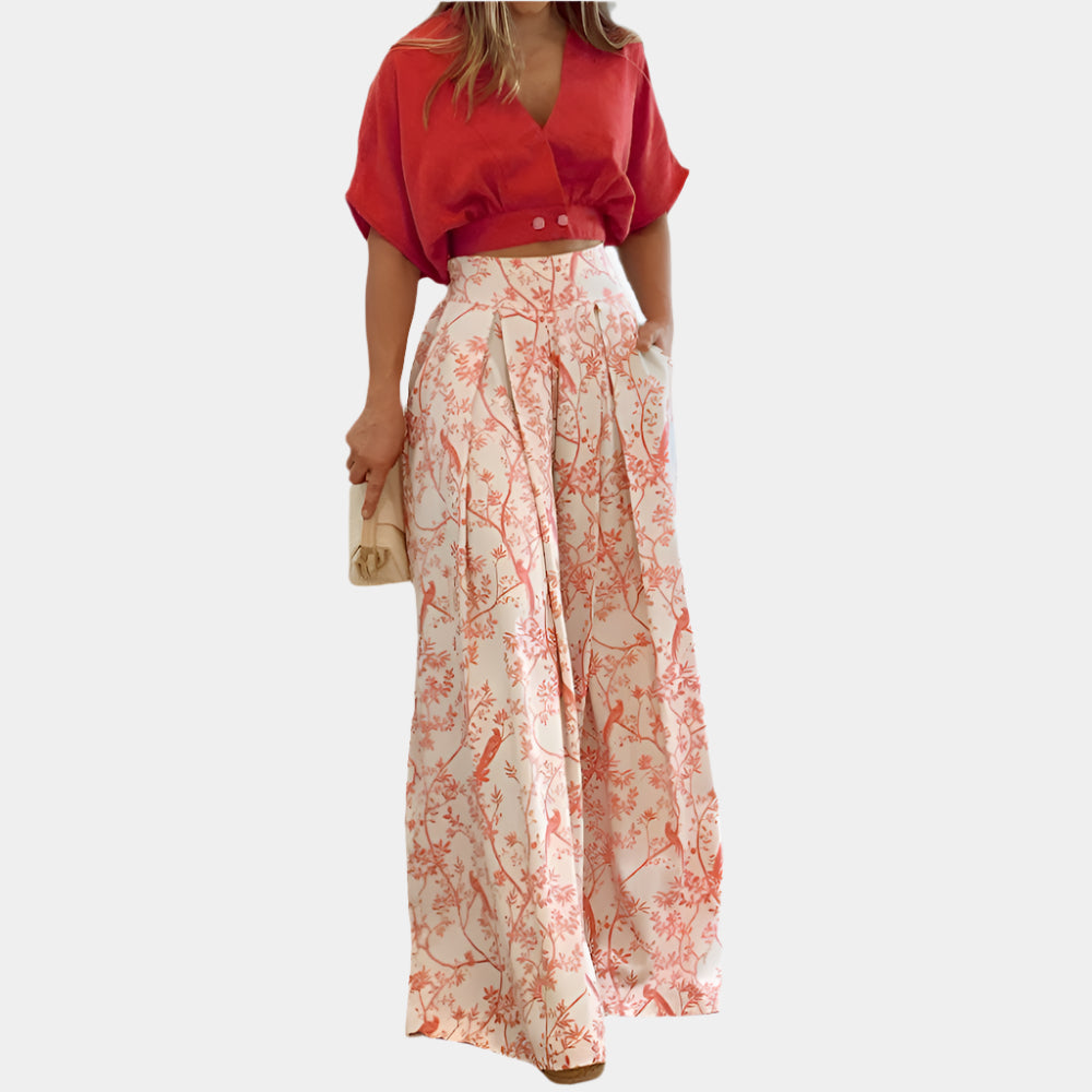 Harlette - Ensemble chic et confortable pour femme Rouge