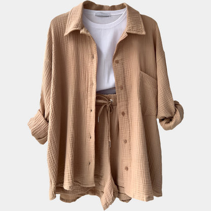Cindy - Ensemble confortable de vêtements d'intérieur pour femmes Brun