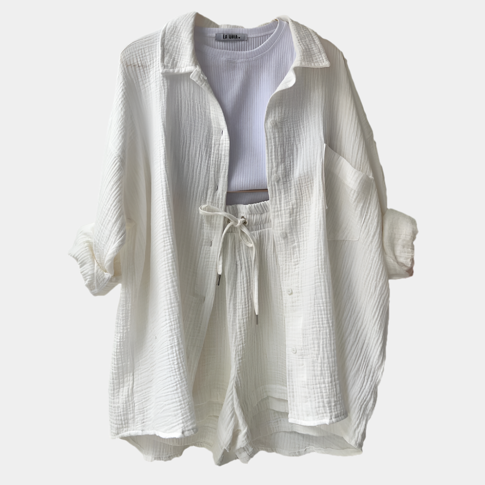 Cindy - Ensemble confortable de vêtements d'intérieur pour femmes Blanc