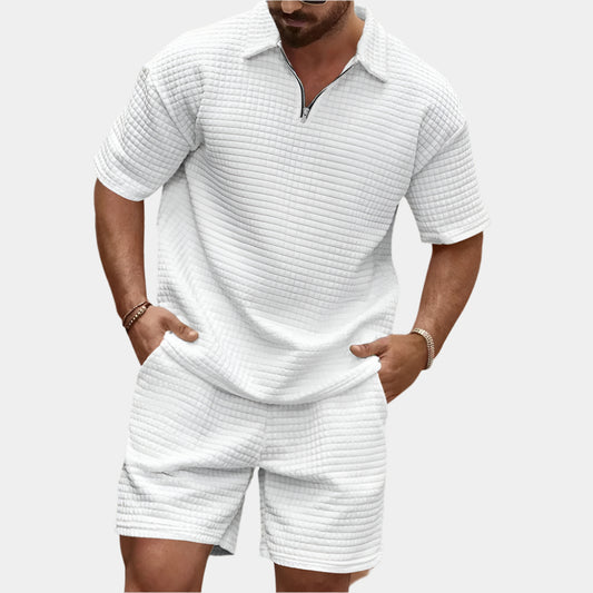 Garet - Ensemble d'été élégant pour hommes Blanc