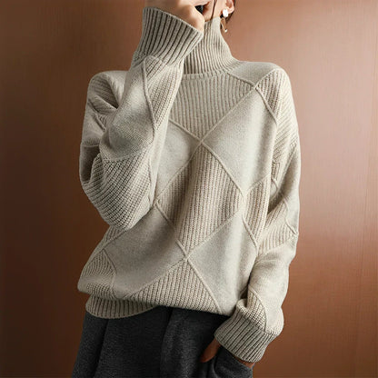 Camille - Pull ultra-doux à col roulé chic et confortable Gris