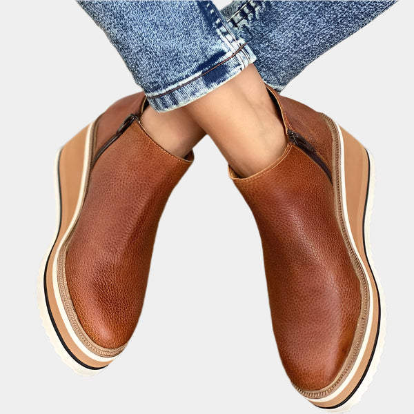 Eden - Bottines Basses Élégantes et Confortables pour Femmes Marron foncé