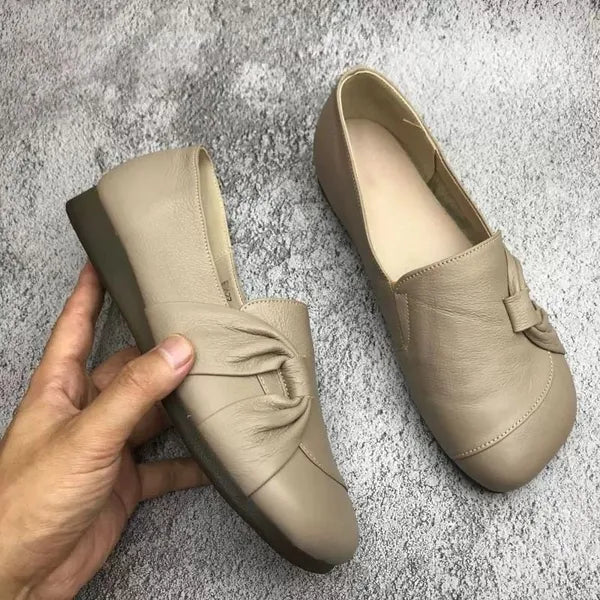 Aurora - Chaussures en cuir ultra-confortables pour femmes avec semelle antidérapante Beige