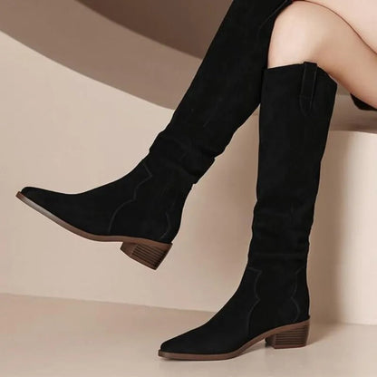 Luna - Bottes À Hauteur De Genou Ultra-Confortables et Tendance pour Femme Noir