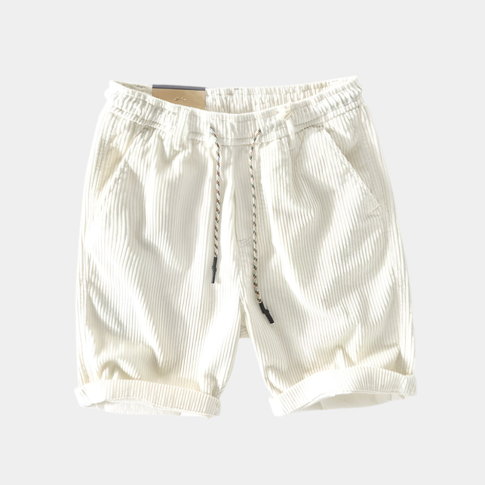 Dario - Short confortable en velours côtelé pour hommes Blanc