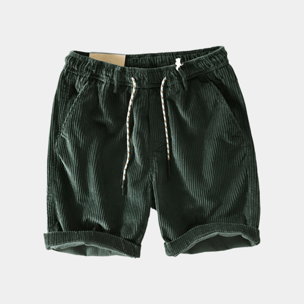 Dario - Short confortable en velours côtelé pour hommes Vert