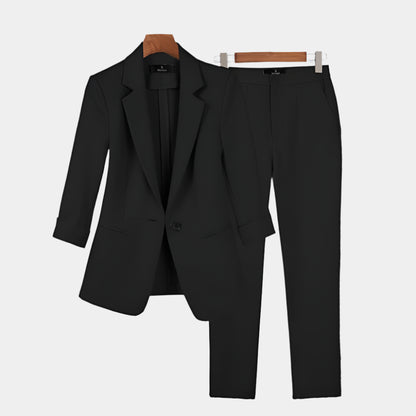 Xena - Élégant ensemble blazer et pantalon pour femmes Noir