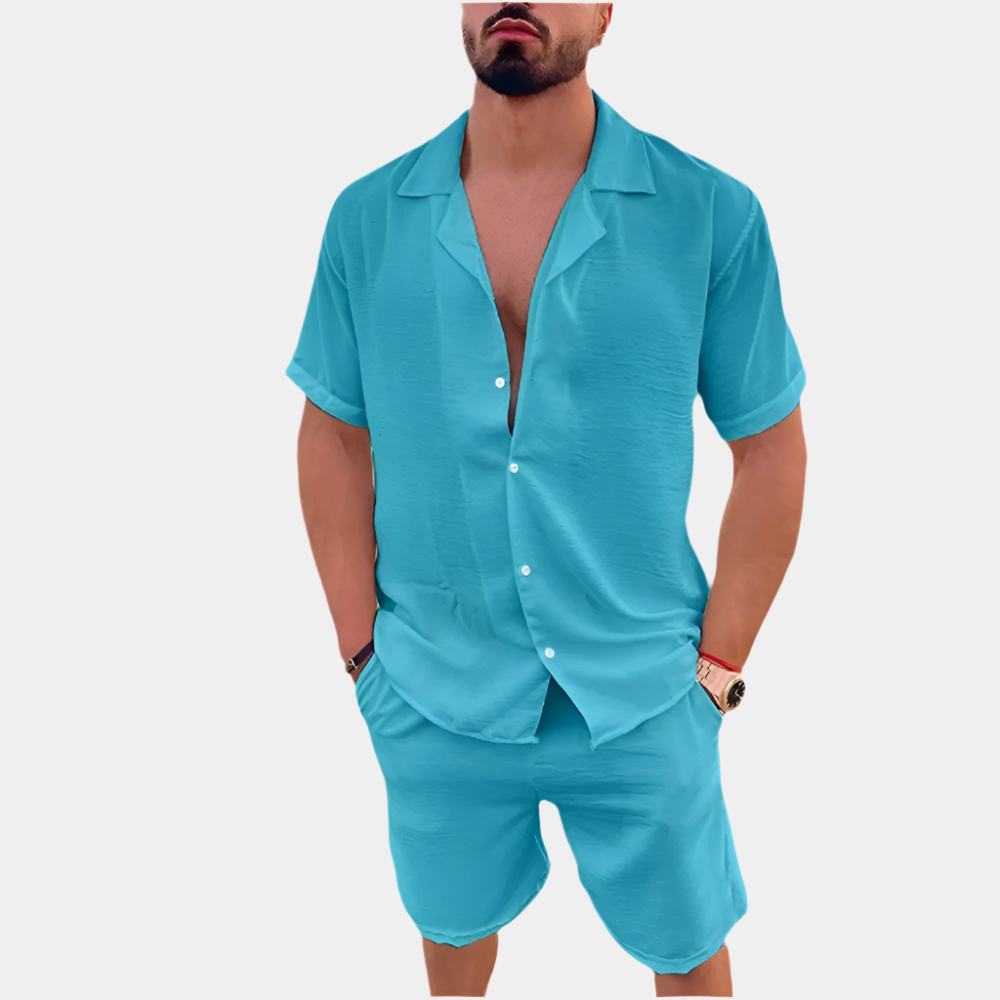 Xavier - Ensemble Oufit confortable et élégant pour hommes Bleu Clair