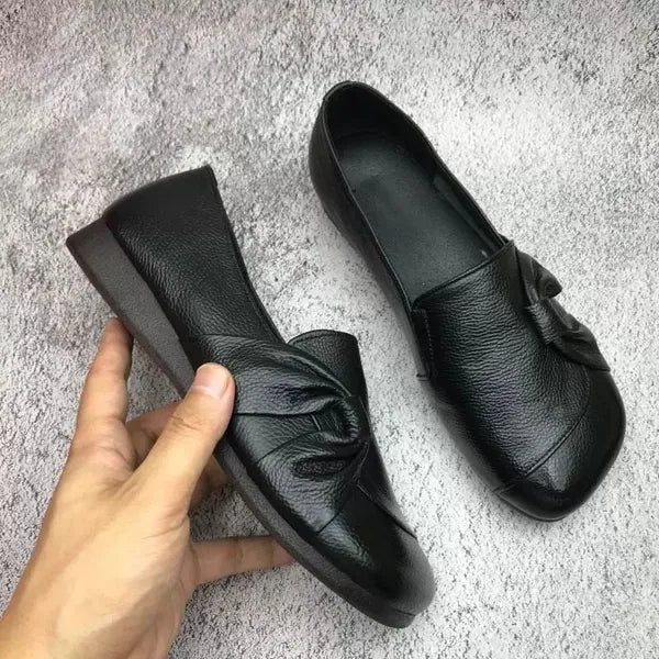 Aurora - Chaussures en cuir ultra-confortables pour femmes avec semelle antidérapante Noir