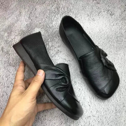 Aurora - Chaussures en cuir ultra-confortables pour femmes avec semelle antidérapante Noir