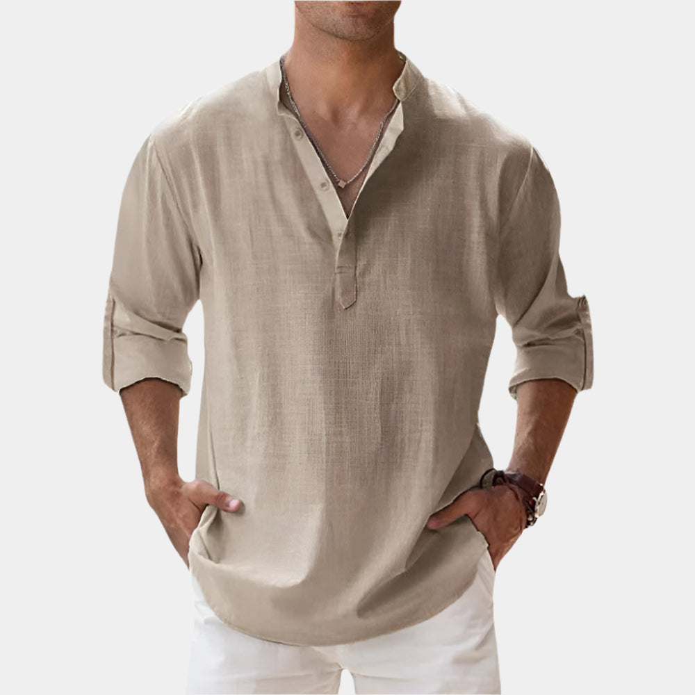 Mateo - Chemise élégante et confortable pour hommes Kaki