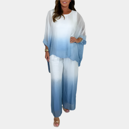 Lyla - Ensemble Top et Pantalon Flowy pour Femme Bleu
