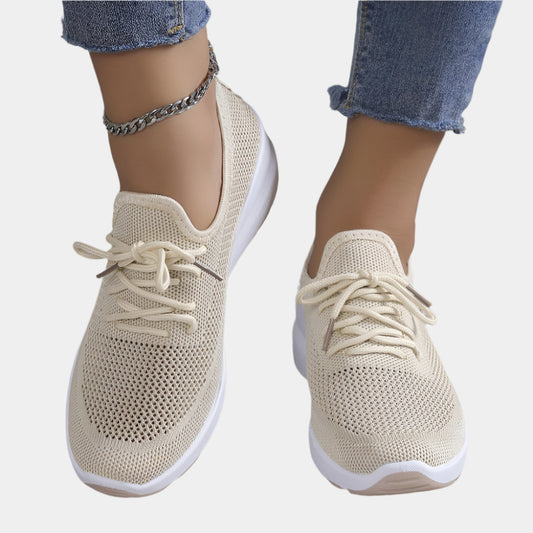 Ella – Baskets Orthopédiques Ultra-Confort pour Femme Beige